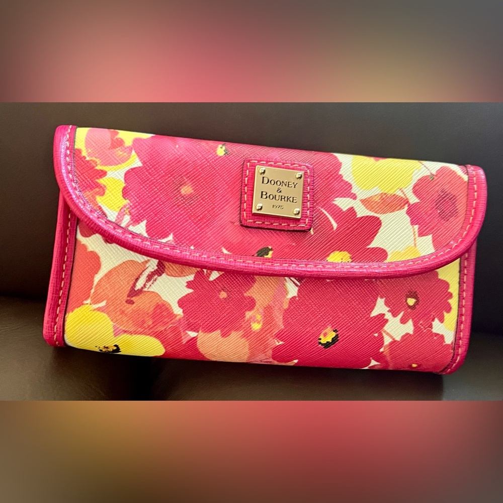 Dooney & Bourke Pink and Yellow Floral Wristlet